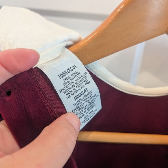 Vintage YOUNGLAND Burgundy Velvet Dress with Matching Purse Size 4t - Picture 10 of 10